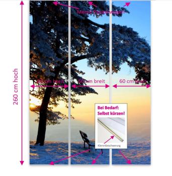 Preview: Flächenvorhang Ländleblick  3er Set, Schiebegardine, Schiebegardinen, blickdicht, Flächenvorhang blickdicht, Schiebevorhang,